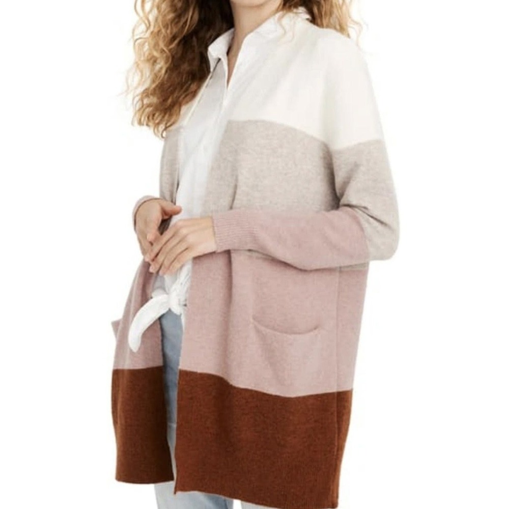 Madewell Cardigan Sweater Women's Small Colorblock Merino Wool Alpaca Blend